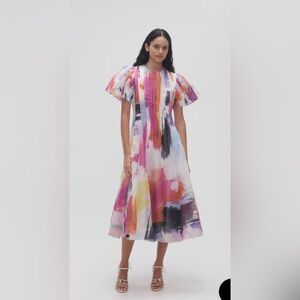 NWT Aje Nova Midi in Abstract Sunset - US4/AU8